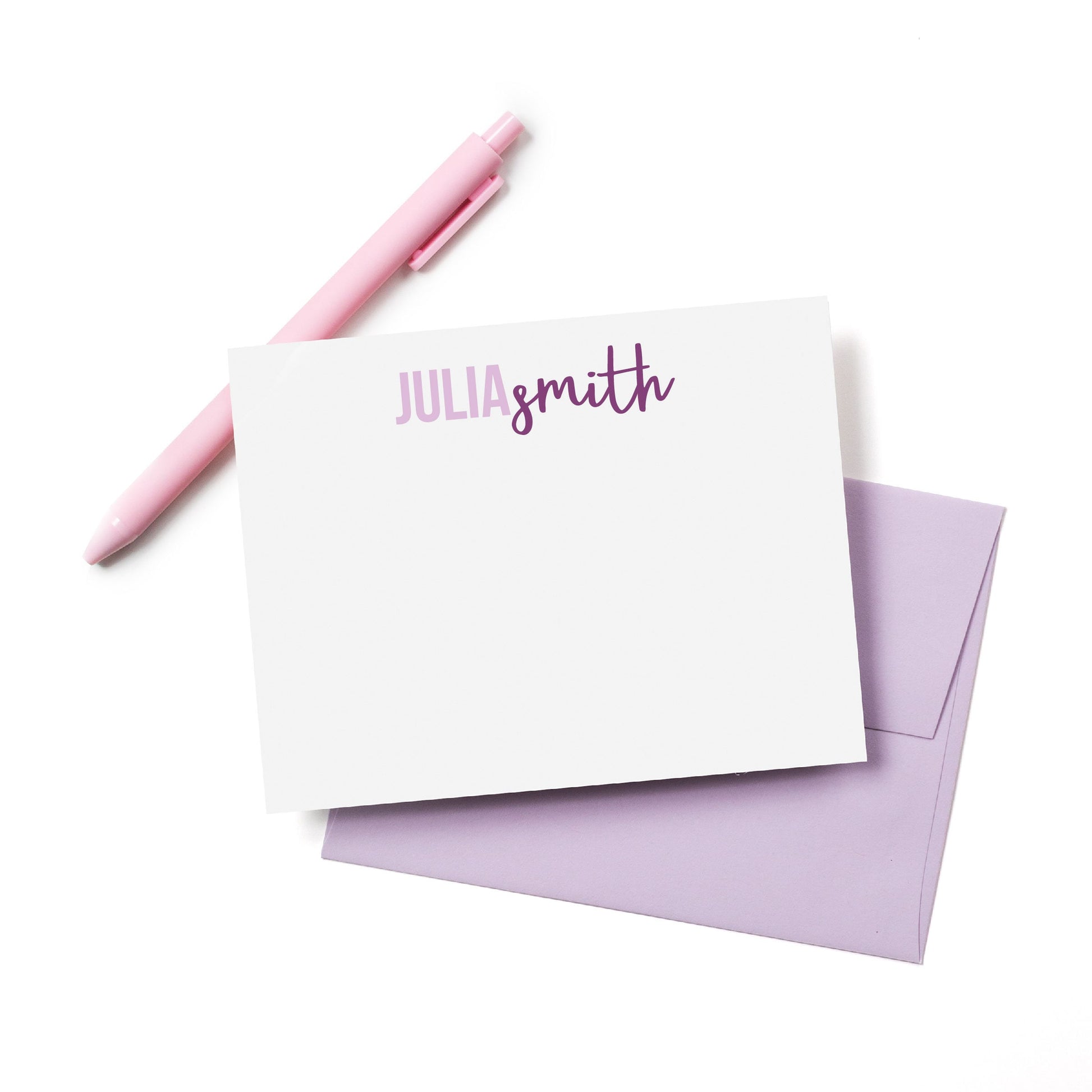 Block and script stationery, graduation gift stationery, thank you notes, custom stationery, personalized stationery, flat notecards 005NC