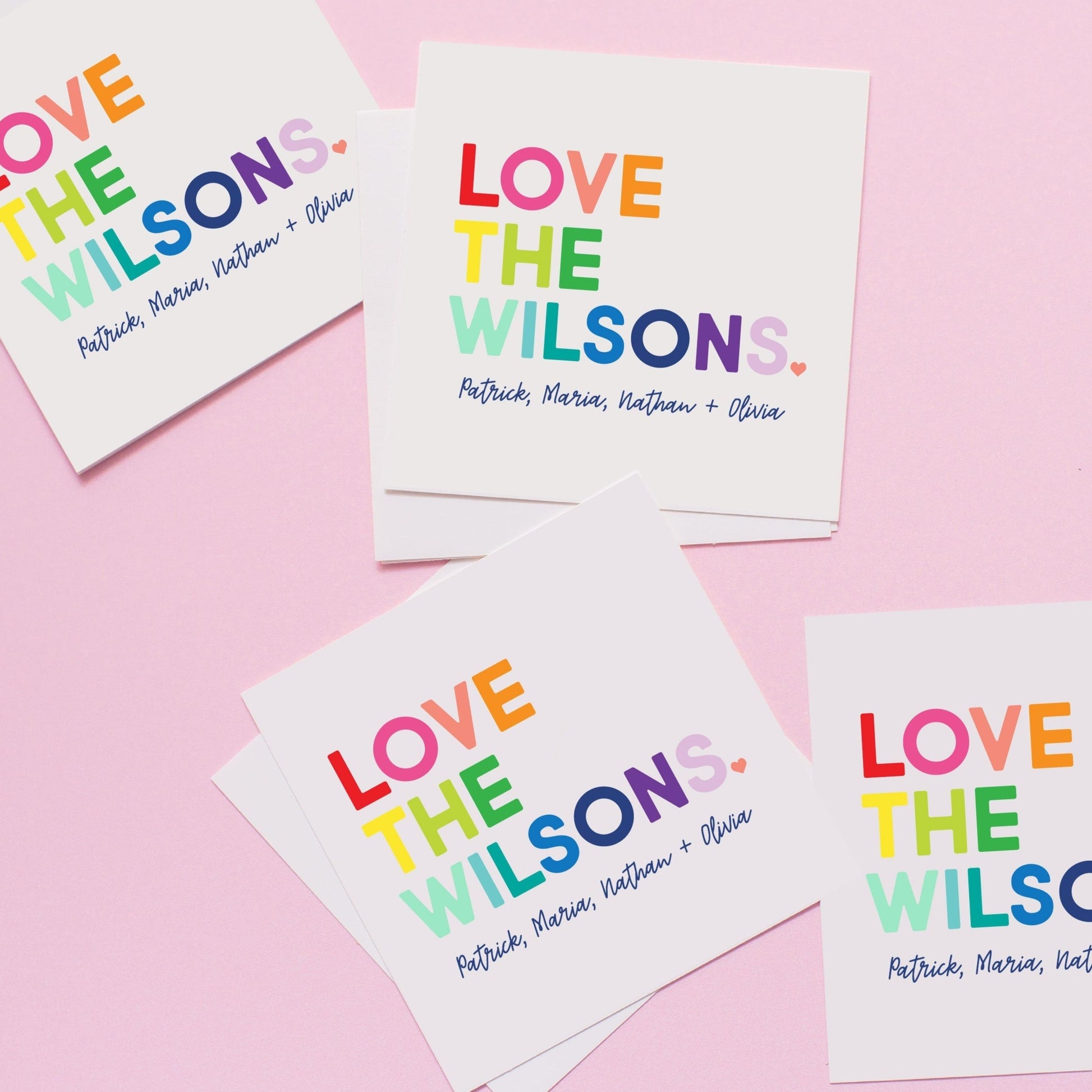 Family Sticker, Family Gift Sticker, Rainbow Personalized Sticker, Personalized Family Sticker, Gift Sticker, Personalized Gift Stickers