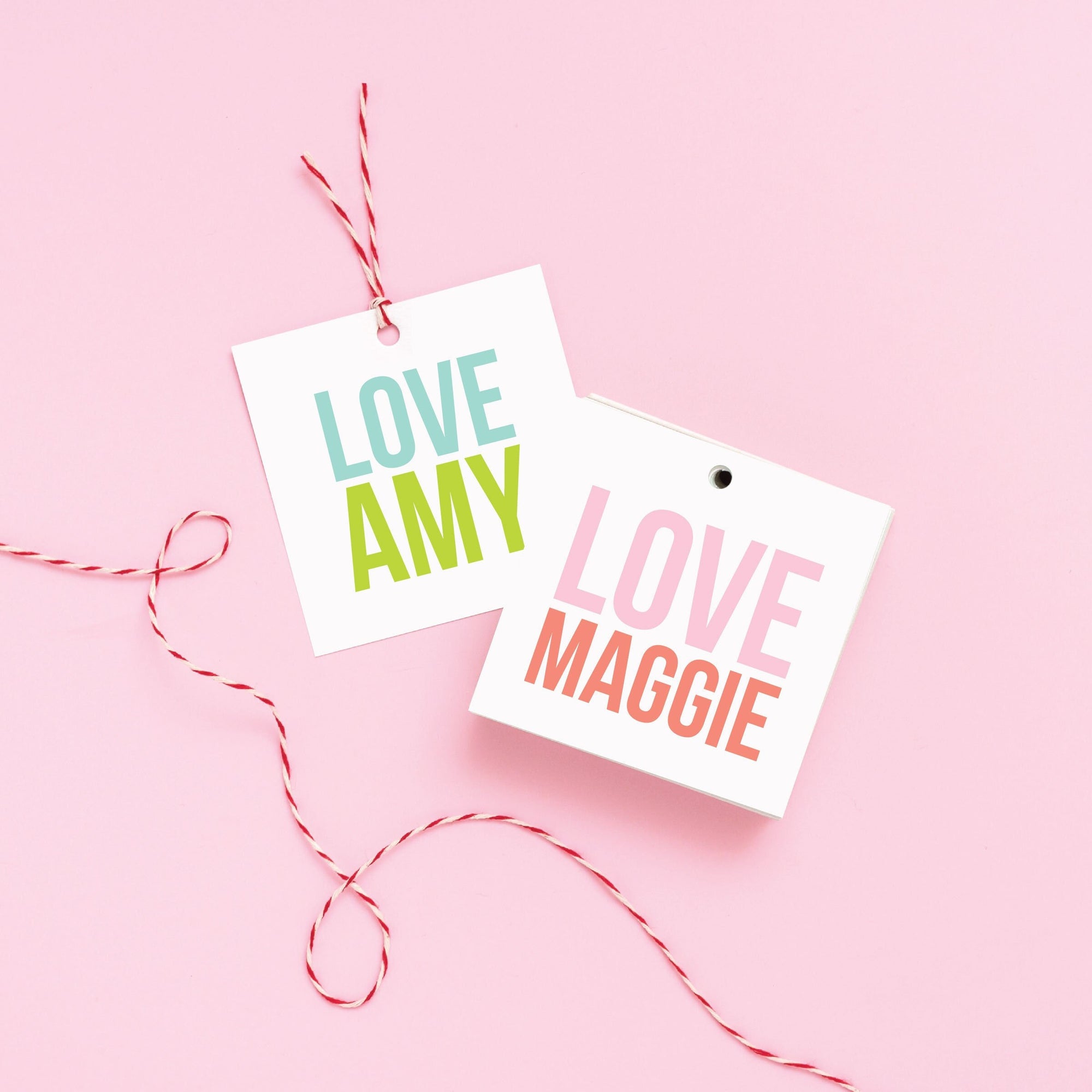 Love Gift Tag, Custom Name Gift Tag, Family Gift Tag, Couples Gift Tag, Hostess Gift, To From Tag, Custom Square Tag 002T
