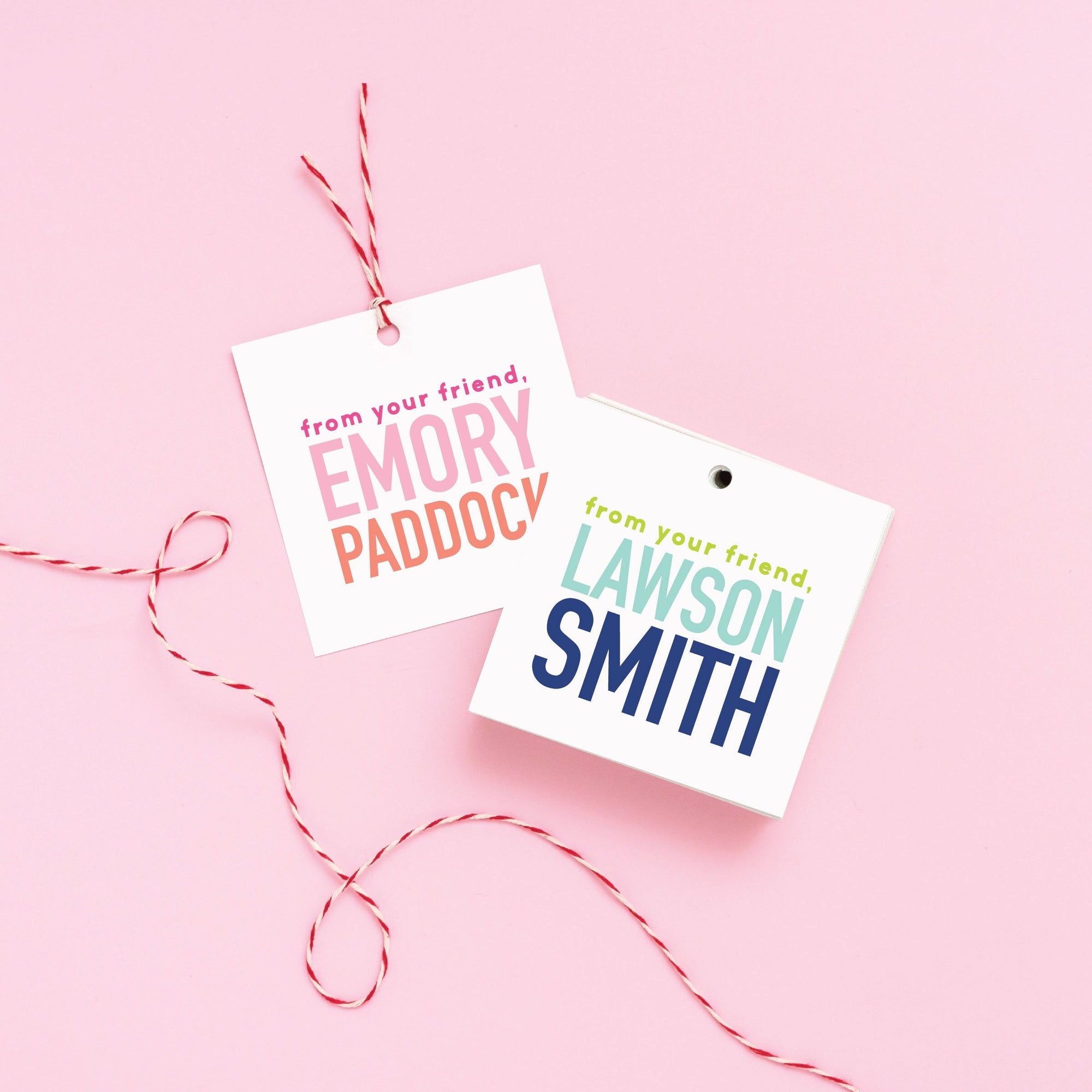 From Your Friend Gift Tag, Custom Name Gift Tag, Family Gift Tag, Couples Gift Tag, Hostess Gift, To From Tag, Custom Square Tag 004T