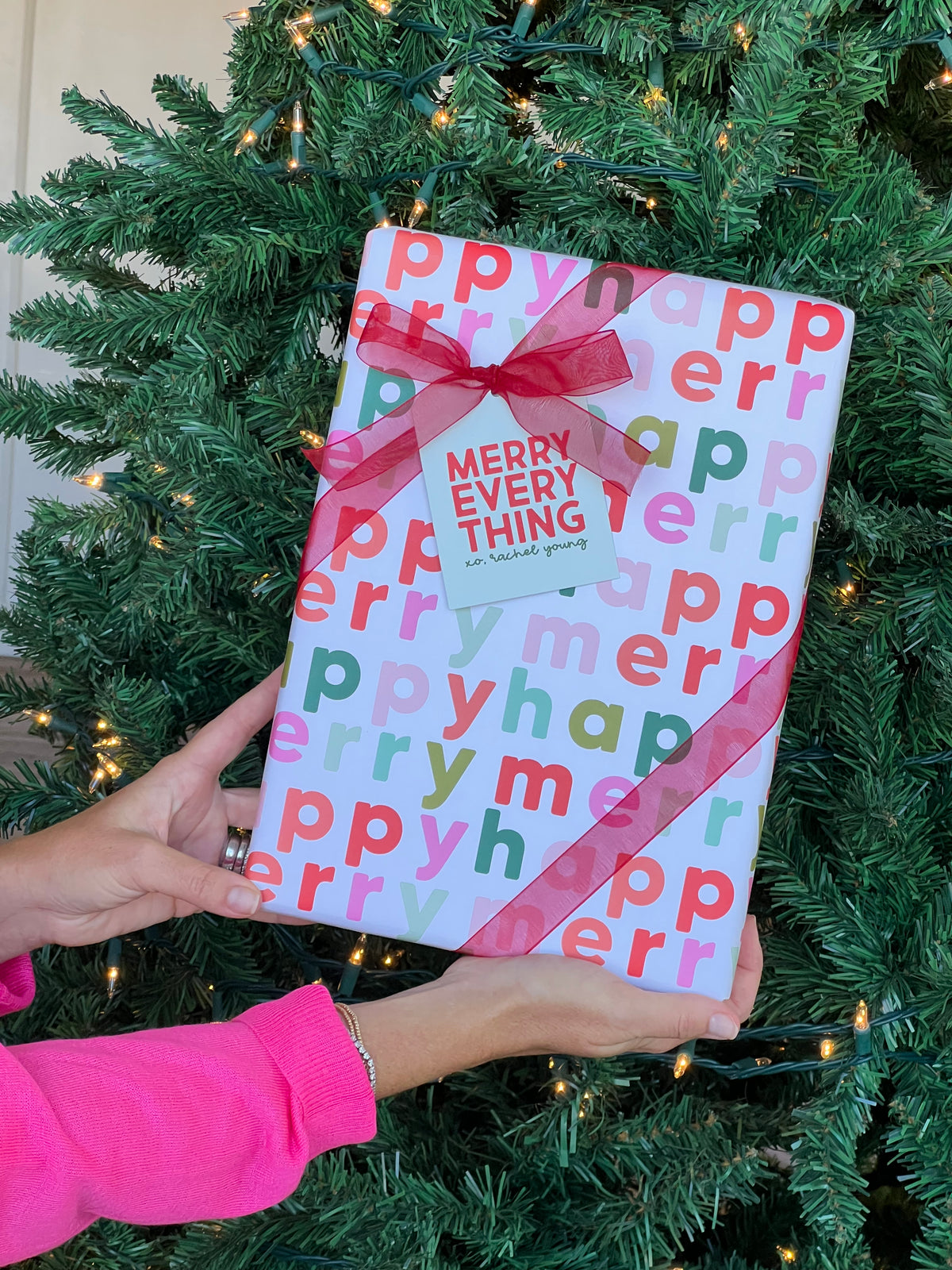 Holiday Gift Wrap - Merry Happy